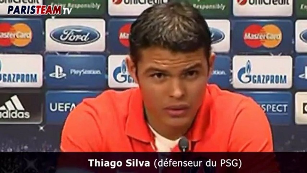 Thiago Silva en conférence de presse avant le match de Valence