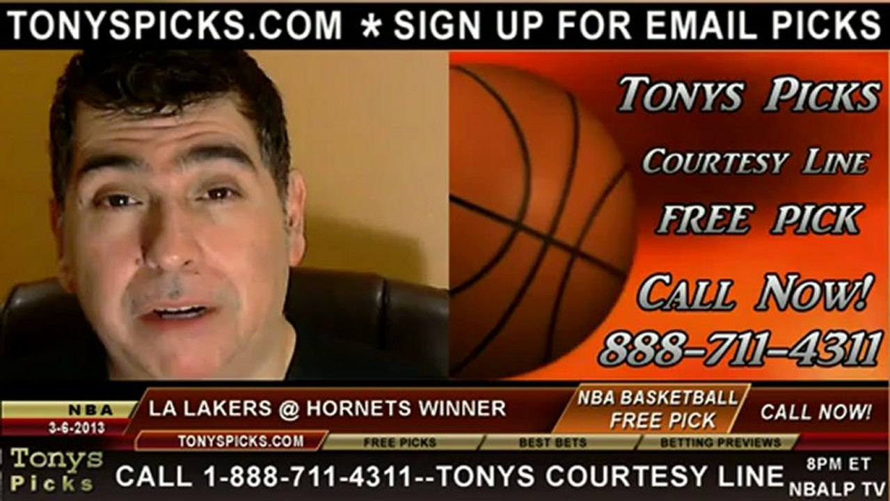 New Orleans Hornets versus LA Lakers Pick Prediction NBA Pro Basketball Odds Preview 3-6-2013