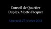 Conseil de Quartier Dupleix/ Motte-Piquet du 27 Février 2013