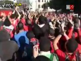 التراس اهلاوى امام مديرية امن الجيزة وحريق سيارة شرطة