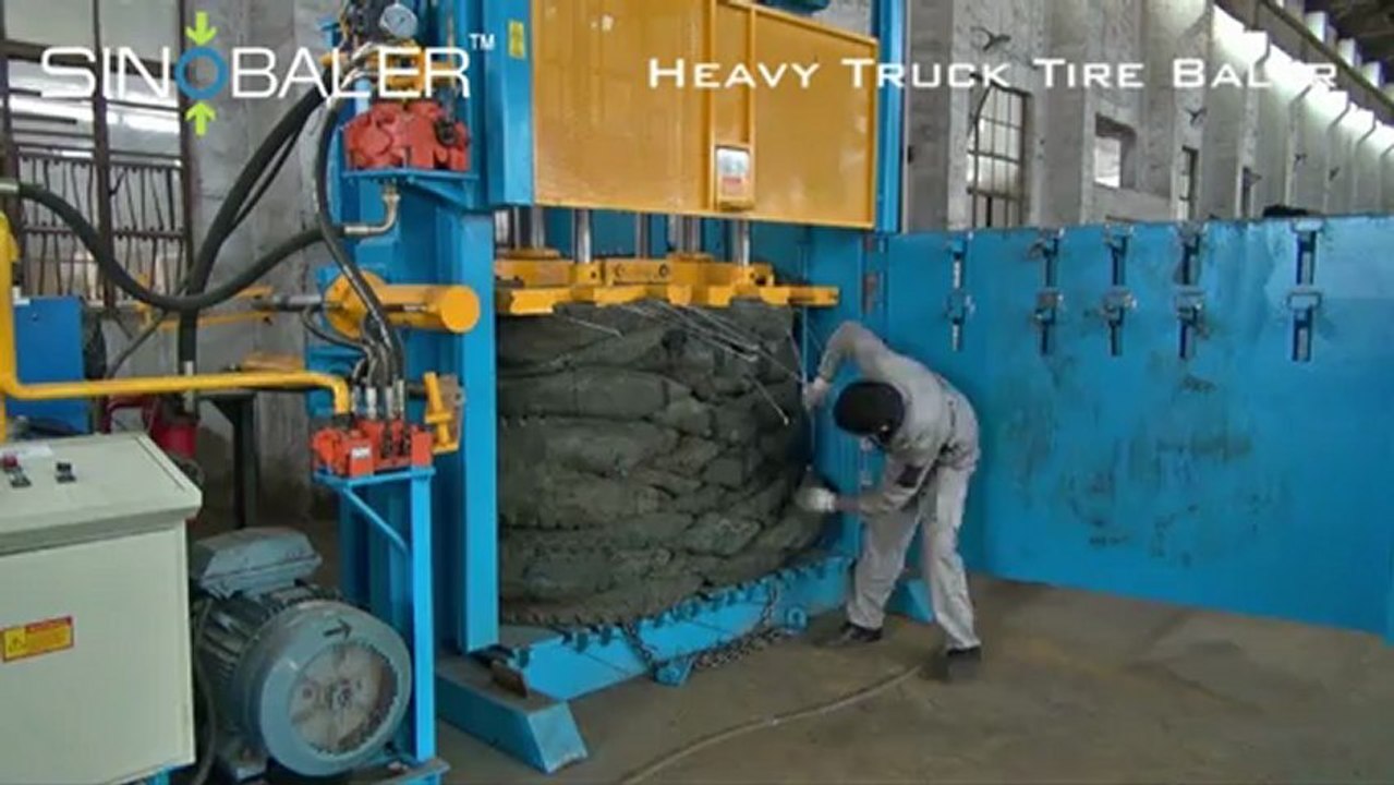 SINOBALER - Heavy Truck Tyre (tire) Baler, Truck Tyre(tire) Recycling Press