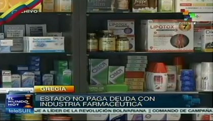 Estado griego no paga deuda con industria farmaceutica