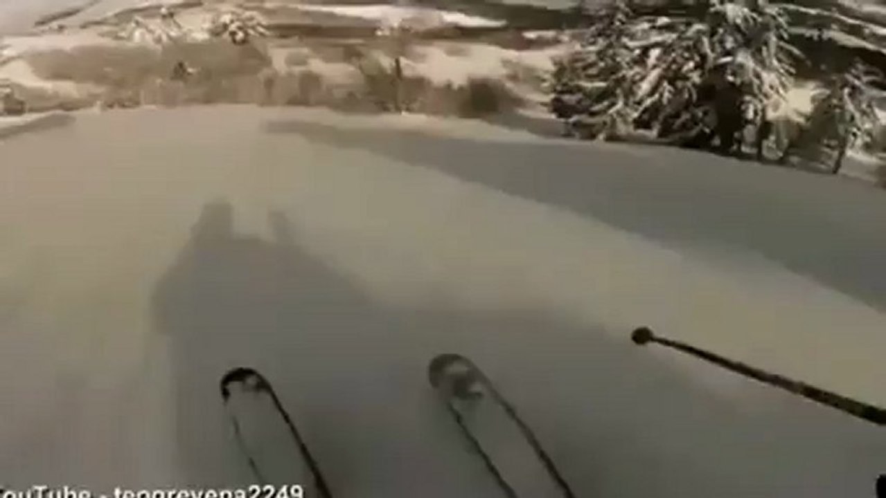 Skier And Avalanche