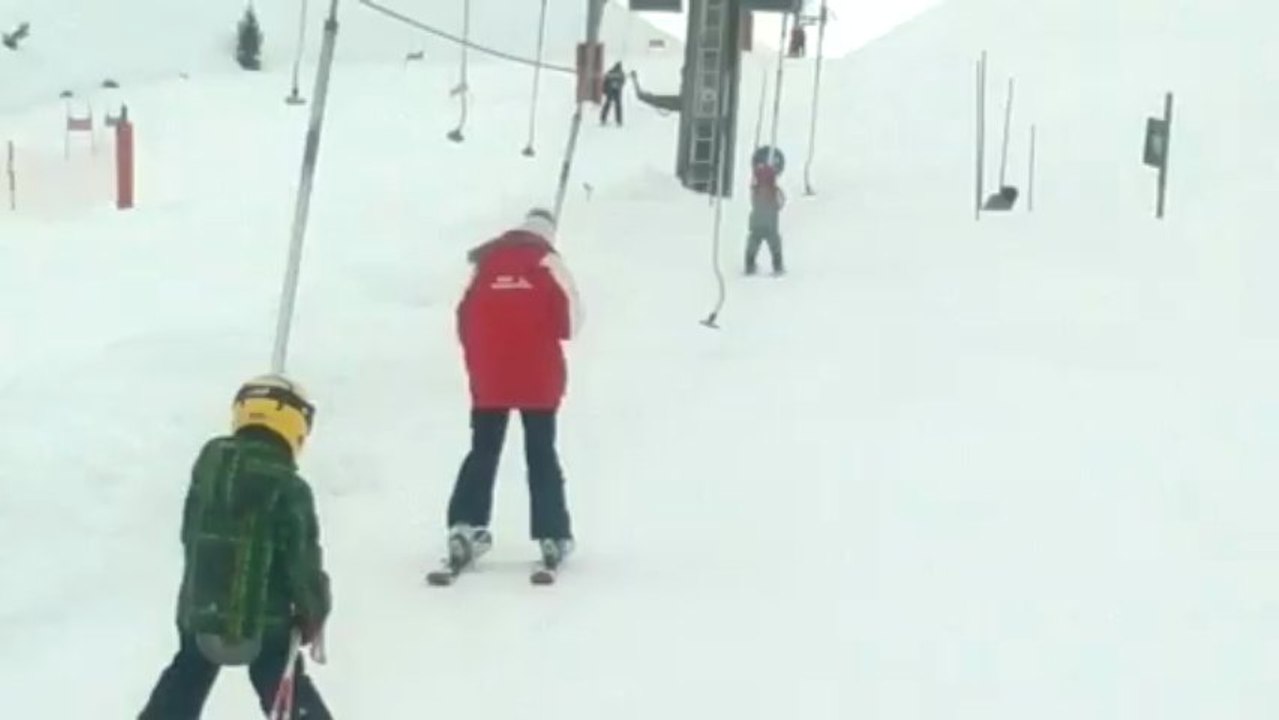 Première montée de téléski