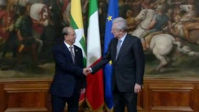 Roma - Mario Monti e il Presidente del Myanmar Thein Sein (06.03.13)