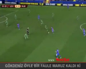 Gökdeniz öyle bir faule maruz kaldi ki