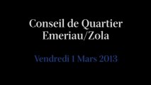 Conseil de Quartier Emeriau/ Zola du Vendredi 1 Mars 2013