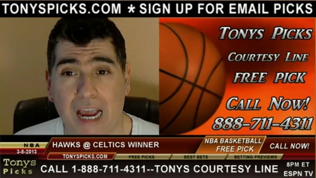 Boston Celtics versus Atlanta Hawks Pick Prediction NBA Pro Basketball Odds Preview 3-8-2013