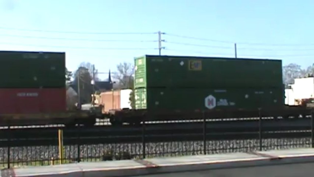 Norfolk Southern stack train west through Austell Ga.