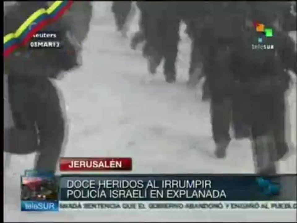 Affrontement  armée d'occupation et peuple palestinien esplanade des mosquées