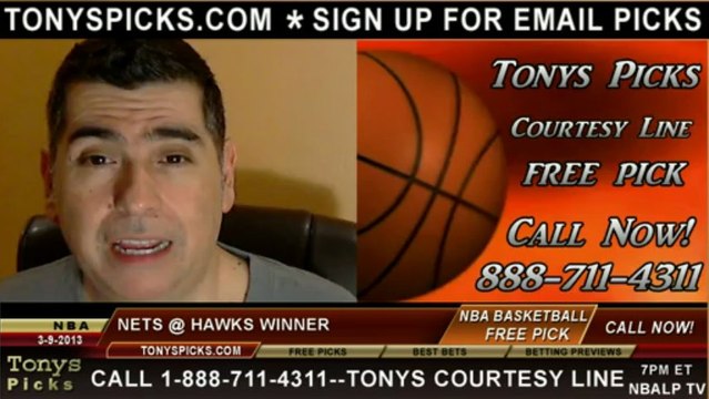 Atlanta Hawks versus Brooklyn Nets Pick Prediction NBA Pro Basketball Odds Preview 3-9-2013