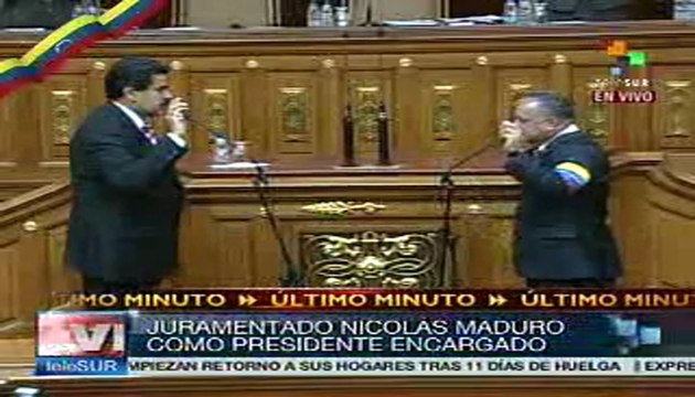 Nicolás Maduro juramentado Presidente Encargado de Venezuela