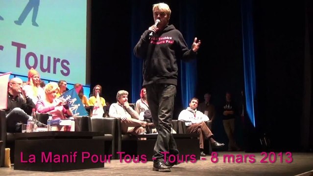 Xavier Bongibault, porte-parole de la Manif Pour Tous - Meeting de Tours - 8 mars 2013