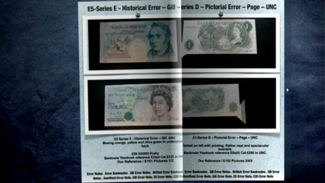 GB Error Banknotes - British Error Notes