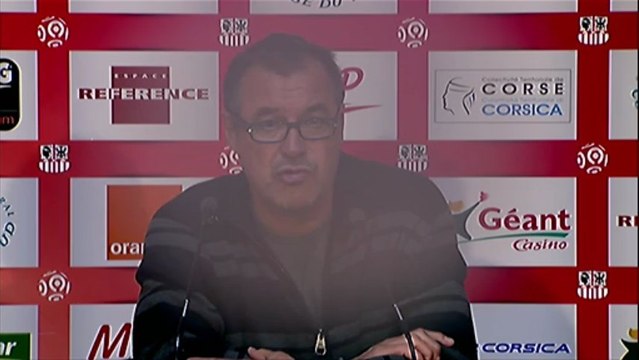 Conférence de presse AC Ajaccio - FC Lorient : Albert EMON (ACA) - Christian GOURCUFF (FCL) - saison 2012/2013