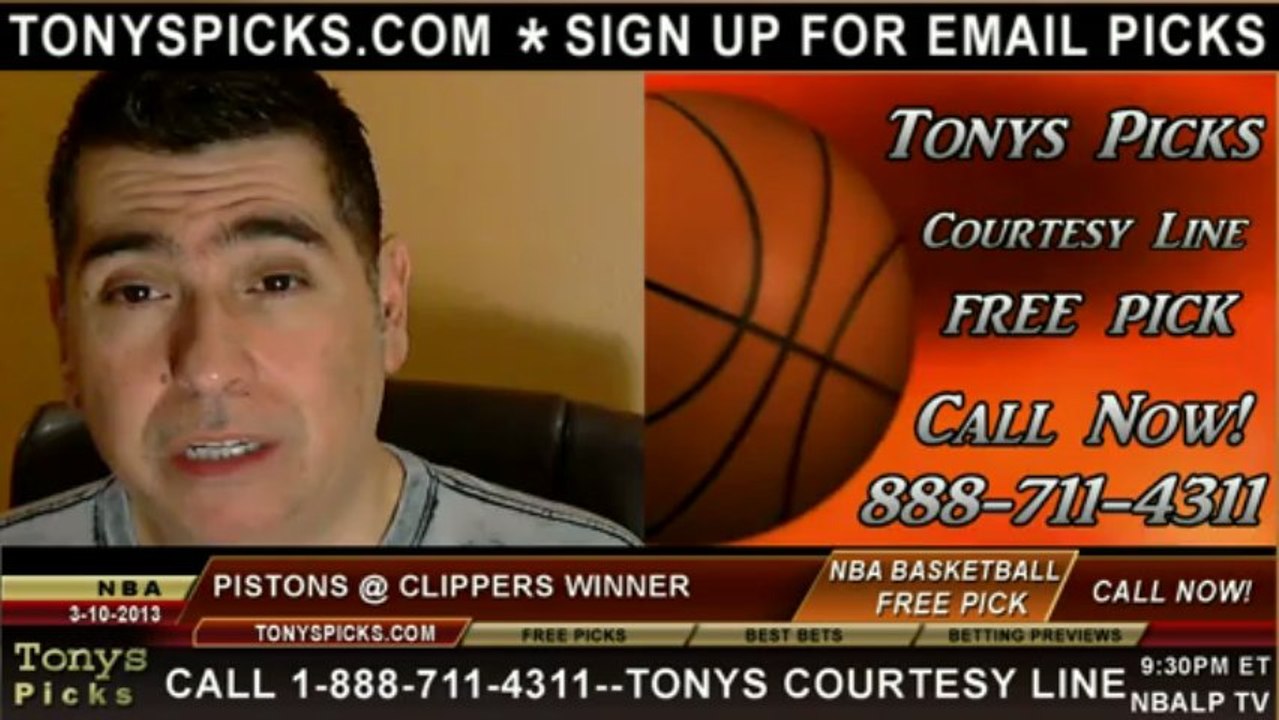 LA Clippers versus Detroit Pistons Pick Prediction NBA Pro Basketball Odds Preview 3-10-2013