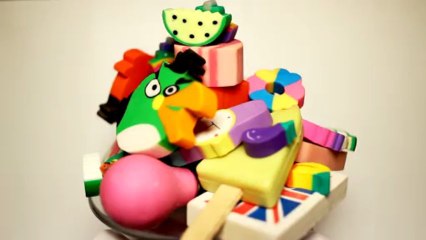 Funny school erasers - Free HD stock footage