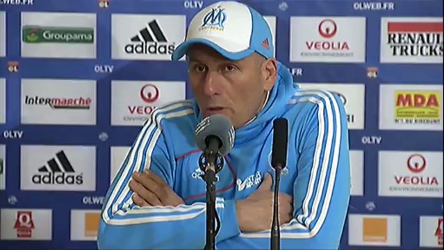 Conférence de presse Olympique Lyonnais - Olympique de Marseille : Rémi GARDE (OL) - Elie BAUP (OM) - saison 2012/2013