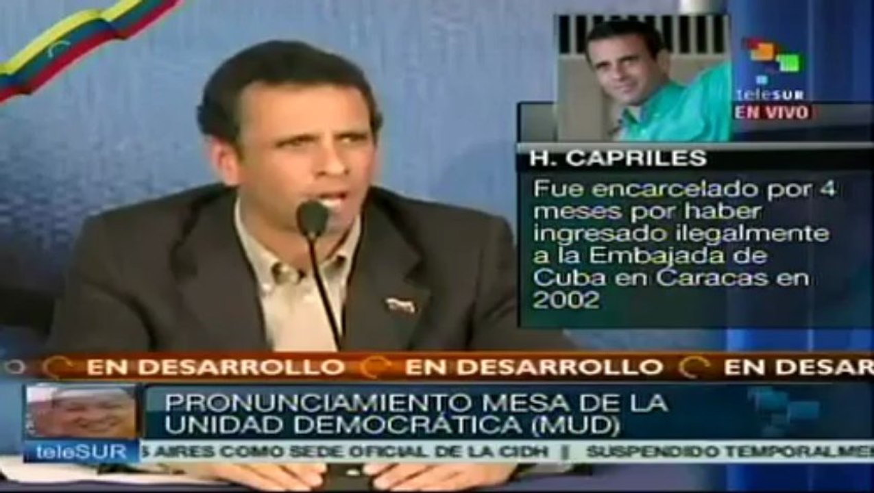 Mesa de la Unidad Democrática lanza a candidato Capriles