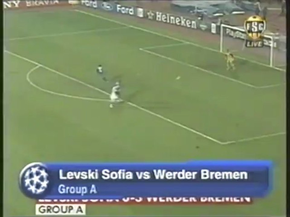 2006 (October 31) Levski Sofia (Bulgaria) 0-Werder Bremen (Germany) 3 (Champions League)