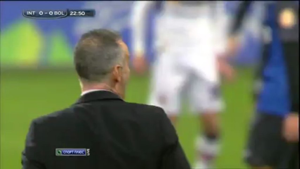 Чемпионат Италии 2012-13  28-й тур  Интер-Болонья 1 тайм