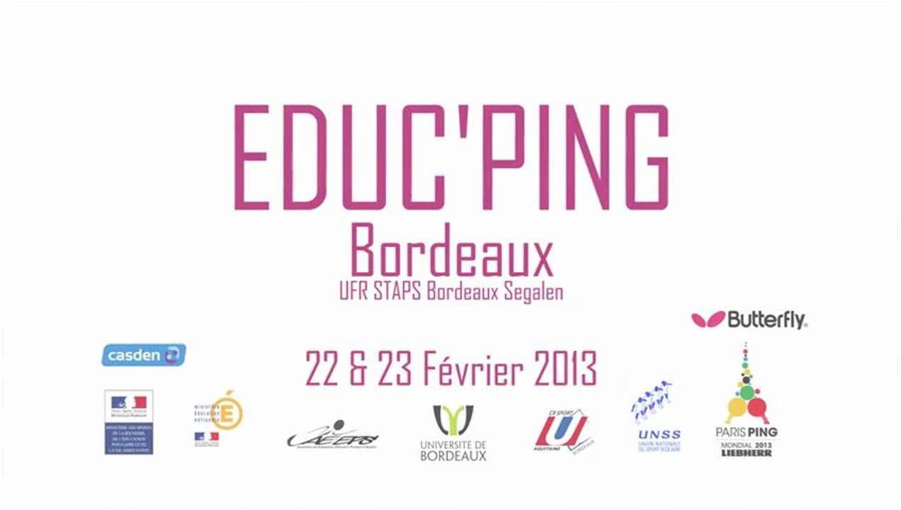 Colloque Educ Ping - 2013 à Bordeaux