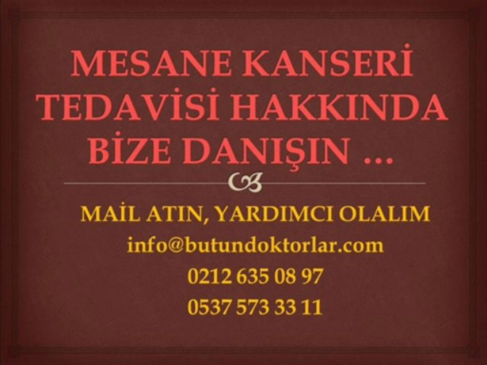 Mesane Kanseri Nedir,Mesane Kanseri Tedavi Yöntemleri,Mesane Kanseri Ameliyatı