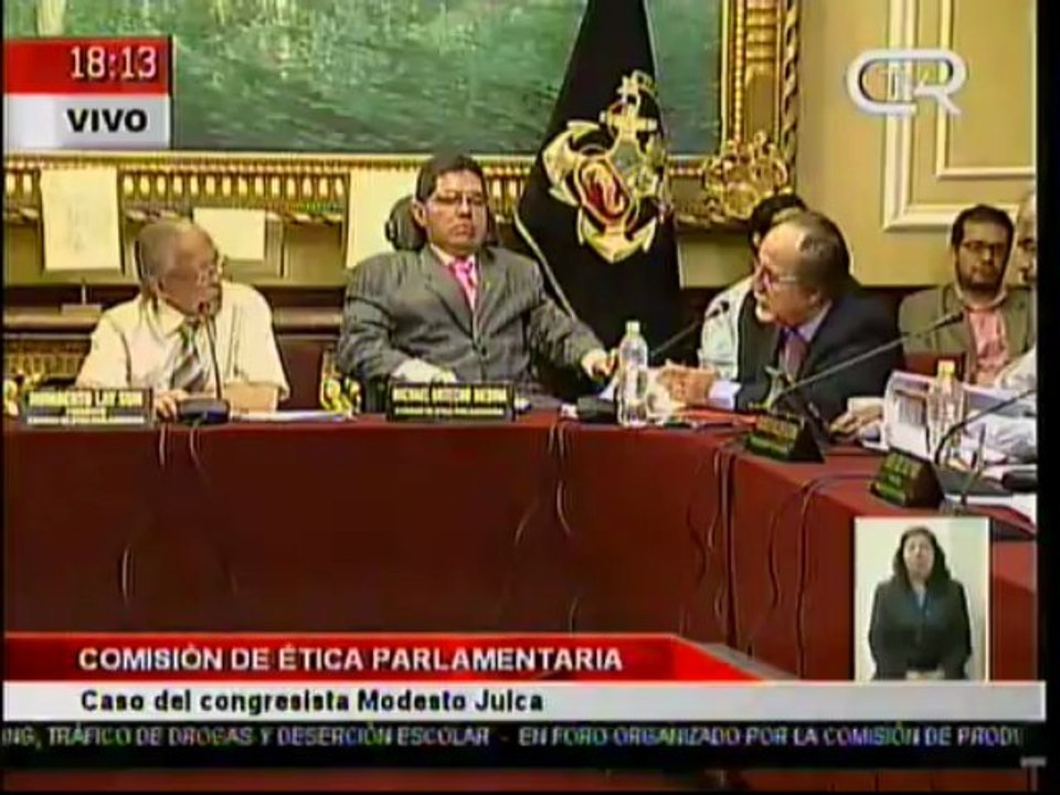 Martin Belaunde da su manifestación en Comisión de Etica del Congreso de la Republica