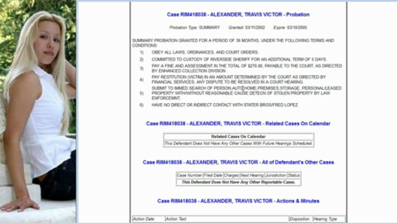Travis Alexander criminal charges *OBTAINED FROM PUBLIC RECORDS*