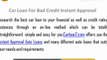 Instant Auto Loan Approval With Bad Credit