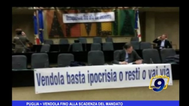 Puglia | Vendola fino alla scadenza del mandato