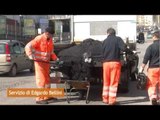 Napoli - Al lavoro per riparare le buche (11.03.13)