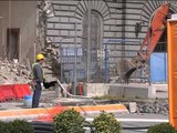 Napoli - Crollo palazzo Chiaia, proseguono i lavori (11.03.13)