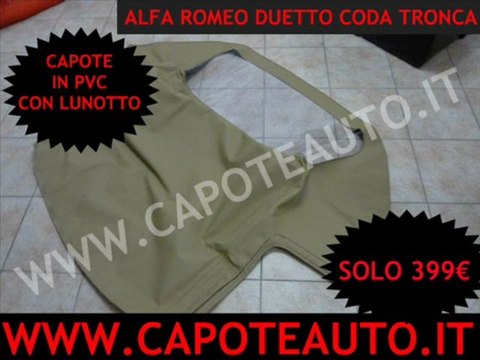 capote cappotta alfa romeo duetto spider beige coda tronca pvc omologabile asi