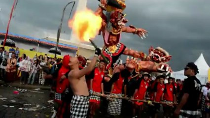 Indonesian Hindus parade before Day of Silence