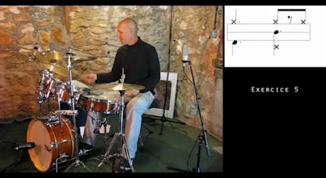 Cours de batterie Initiation indépendance ternaire par Stéphane Geille