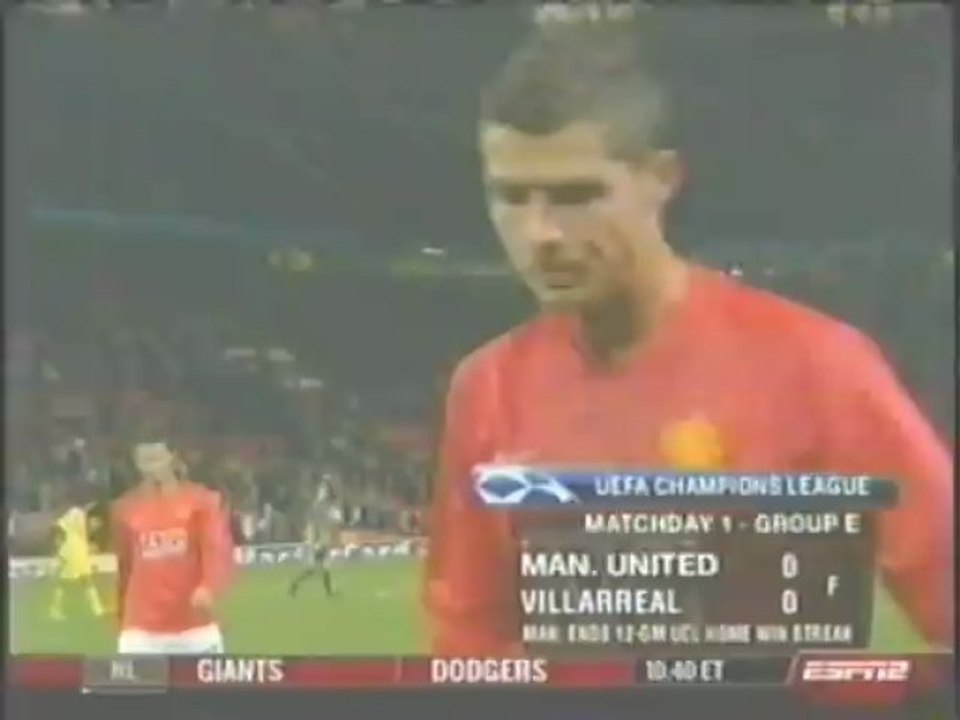 2008 (September 17) Manchester United (England) 0-Villareal (Spain) 0 (Champions League)