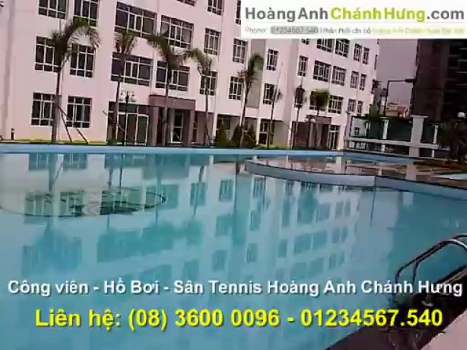 Cảnh hồ bơi, công viên tại khu căn hộ Chánh Hưng - Giai Việt
