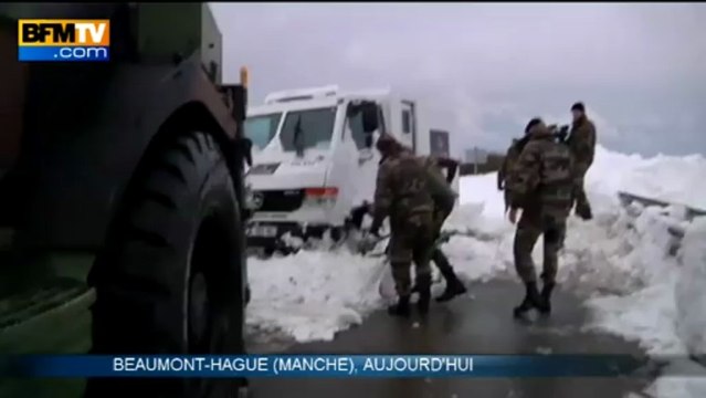 Neige: des militaires à pied d’œuvre dans la Manche pour dégager les routes - 13/03