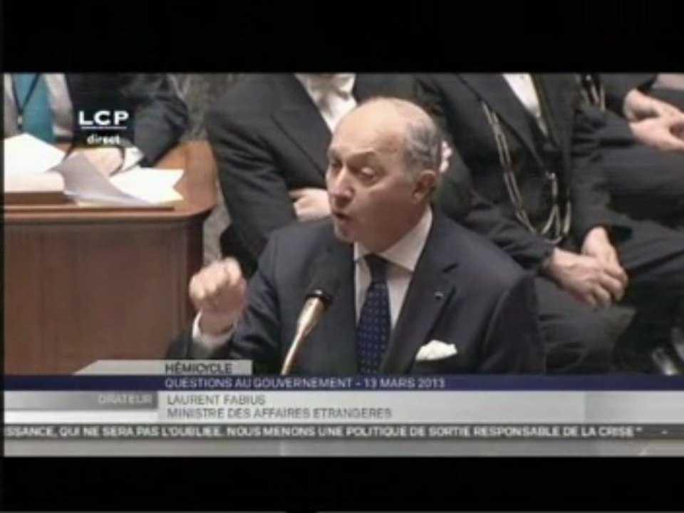 Mali - Réponse de Laurent Fabius à l'Assemblée Nationale (13.03.2013)