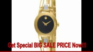 [SPECIAL DISCOUNT] Movado Women's 604984 Amorosa Gold-Plated Diamond Accented Bangle Bracelet Watch
