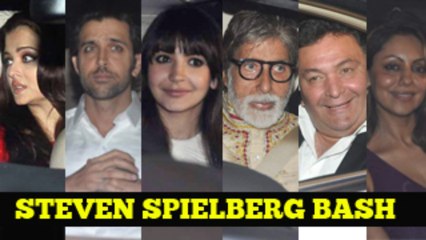 Download Video: Aishwarya, Hrithik Roshan, Anushka Sharma attend Steven Spielsberg's bash