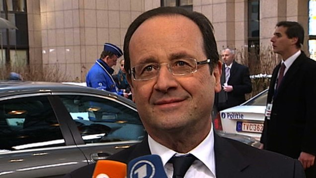 Point de presse du président de la République lors de son arrivée au Conseil européen