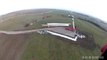 Vol en paramoteur au-dessus des eoliennes de Dehlingen, assemblé avec des grues TEREX-DEMAG