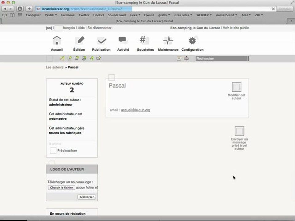 SPIP TUTO: Créer un nouvel auteur