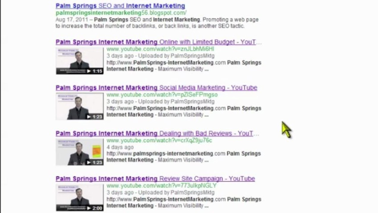 Los Angeles Internet Marketing Proof Optimizing Video Works