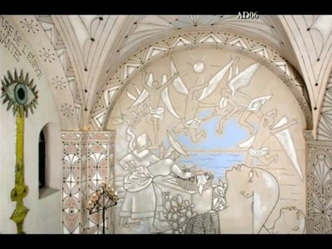 Rencontre avec Jean Cocteau à l’occasion des travaux de rénovation et de décoration de la chapelle Saint-Pierre de Villefranche-sur-Mer.