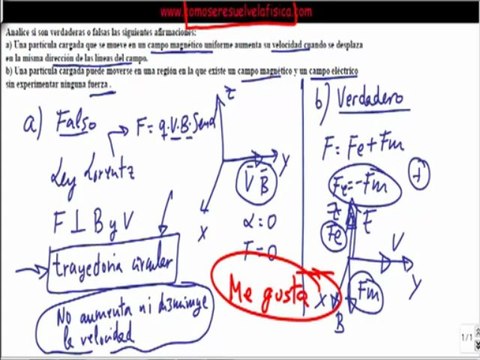 Examen Selectividad Fisica resuelto carga con campo electrico y Campo Magnetico