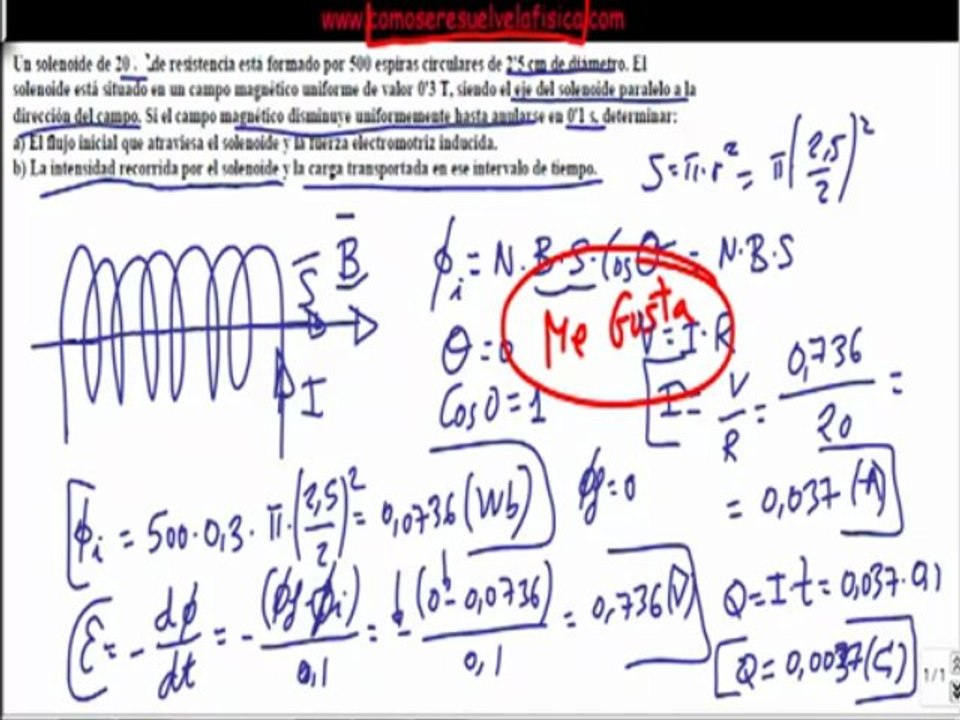 Examen Selectividad Fisica resuelto fuerza electromotriz solenoide Campo  Magnetico - Vídeo Dailymotion
