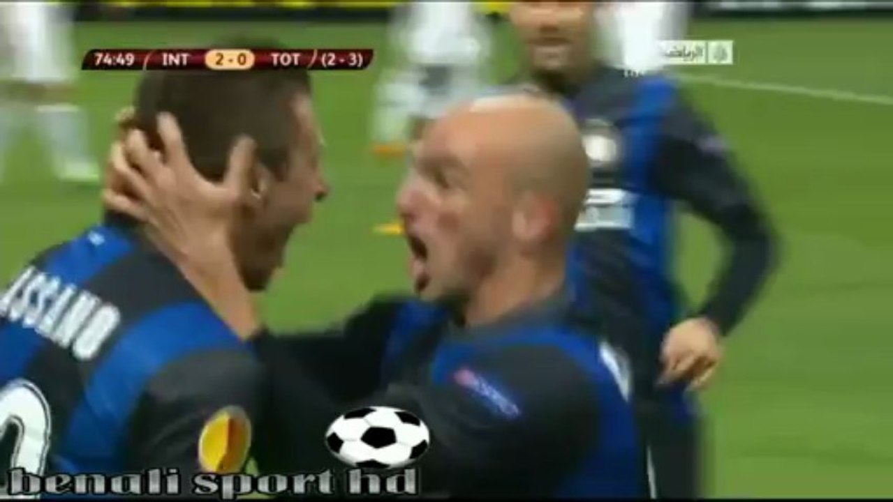 اهداف انتر ميلان4-1توتنهام(14/03/2013)الدوري الاوروبي تعليق حفيظ دراجي